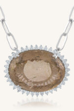Rutile Quartz and Cz Pendant in 92.5 Sterling Silver KLSP-50585 - Image 4