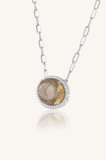 Rutile Quartz and Cz Pendant in 92.5 Sterling Silver KLSP-50585 - Image 2