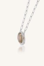 Rutile Quartz and Cz Pendant in 92.5 Sterling Silver KLSP-50585 - Image 3