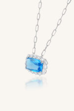 Blue Topaz and Cz Pendant in 92.5 Sterling Silver KLSP-50587 - Image 3