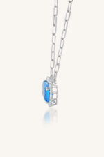 Blue Topaz and Cz Pendant in 92.5 Sterling Silver KLSP-50587 - Image 4