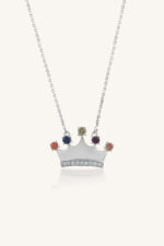 Diamond and Multi Sapphire Pendant in 92.5 Sterling Silver KLSP-50576