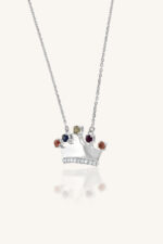 Diamond and Multi Sapphire Pendant in 92.5 Sterling Silver KLSP-50576 - Image 2