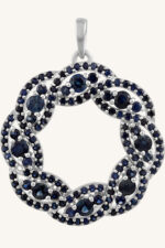 Blue Sapphire Pendant in 92.5 Sterling Silver KLSP-50620 - Image 4