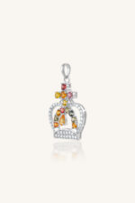 Diamond and Multi Sapphire Pendant in 92.5 Sterling Silver KLSP-50621 - Image 2