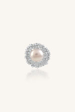 Pearl and Cz Pendant in 92.5 Sterling Silver KLSP-50615