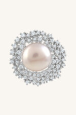 Pearl and Cz Pendant in 92.5 Sterling Silver KLSP-50615 - Image 4
