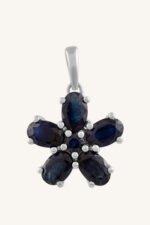 Blue Sapphire Pendant in 92.5 Sterling Silver KLSP-50622 - Image 4
